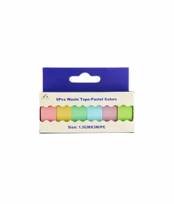 Pastel Colors Washi Tape 6pk