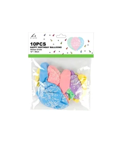 Pastel Happy Birthday Balloon 12in 10pk
