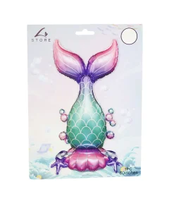 Pastel Mermaid Tail With Base Foil Balloon 1pc 127x 67x43cm