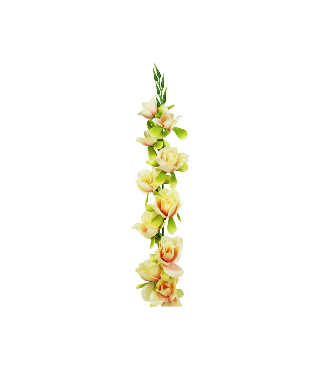 Pastel Yellow Gladiolus Bush Flower Stem 77cm