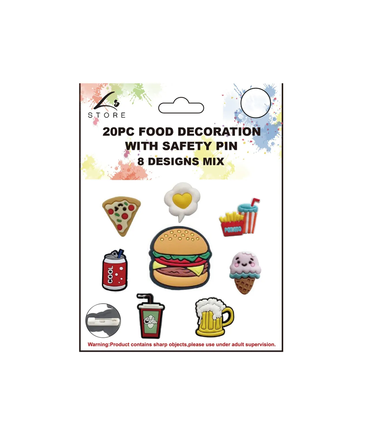 20pc Food DIY Decoration with Safety Pin