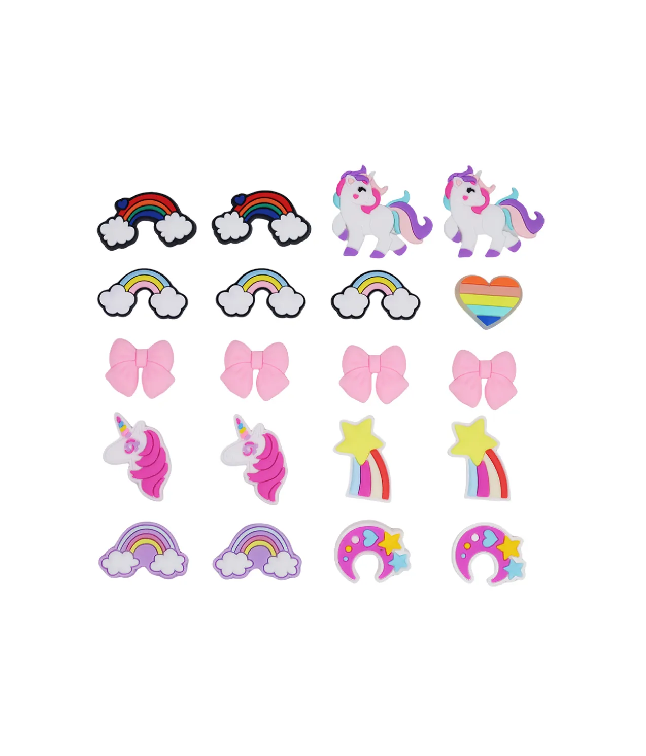 20pc Rainbow&Unicorn DIY Decoration with Safety Pin