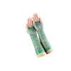 Peacock Feather Design Fishnet Gloves
