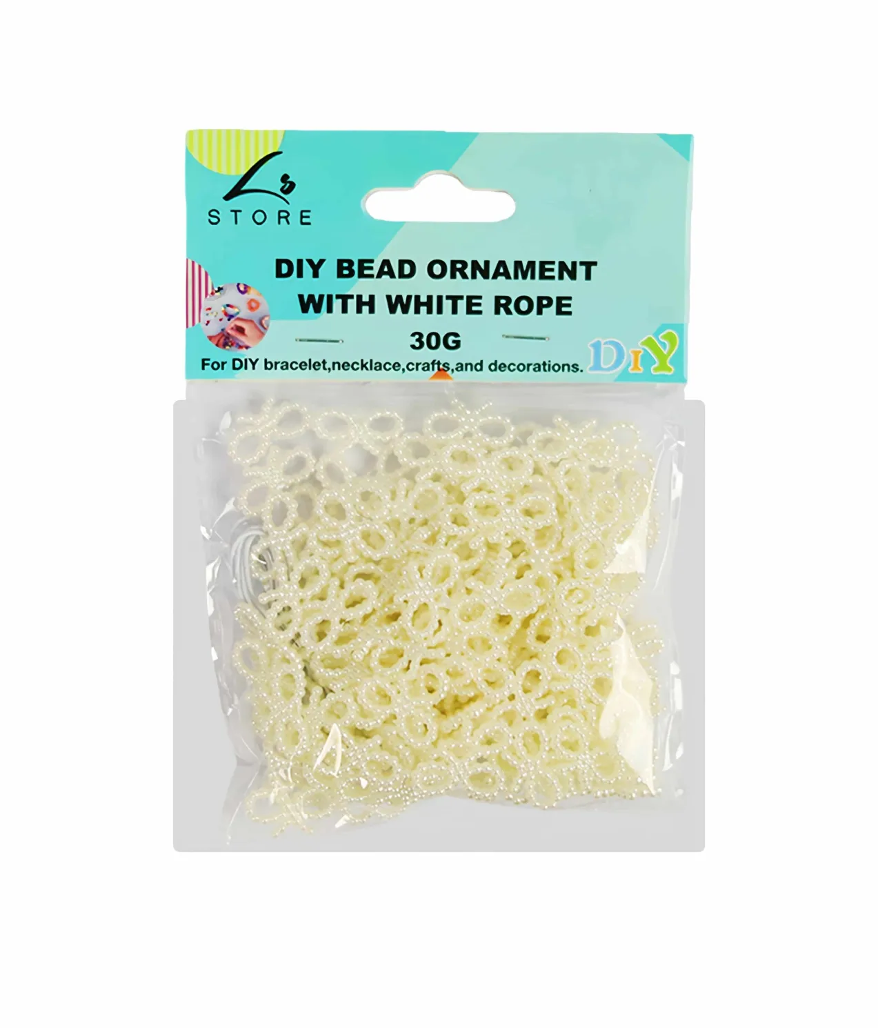 Pearl Butterfly DIY Bead Ornament With White Rope 30g