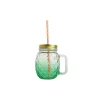 Pineapple Shaped Mason Jar With Gold Lid