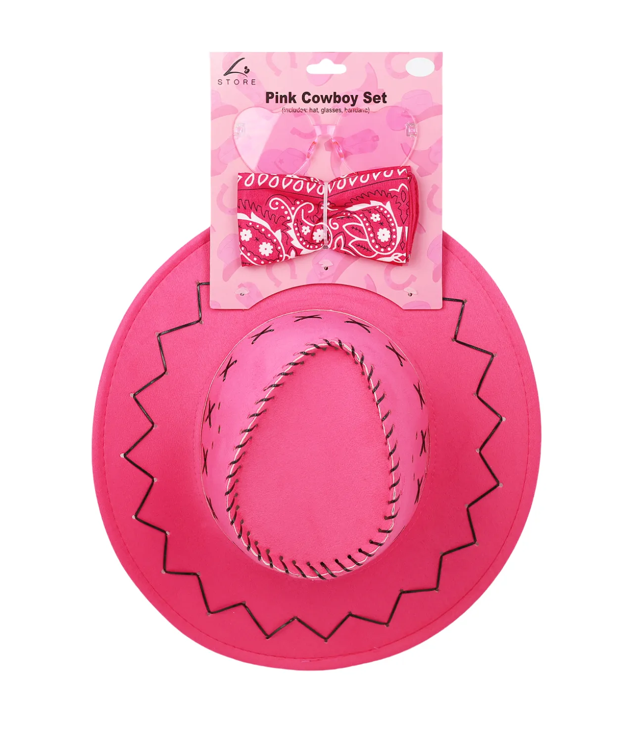 Pink Cowboy Hat Set