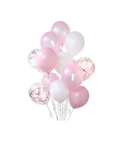 Pink First Birthday Balloon Bouquet 15pc