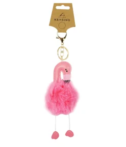 Pink Flemingo PomPom Keyring