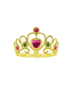 Pink Gem Gold Tiara Crown