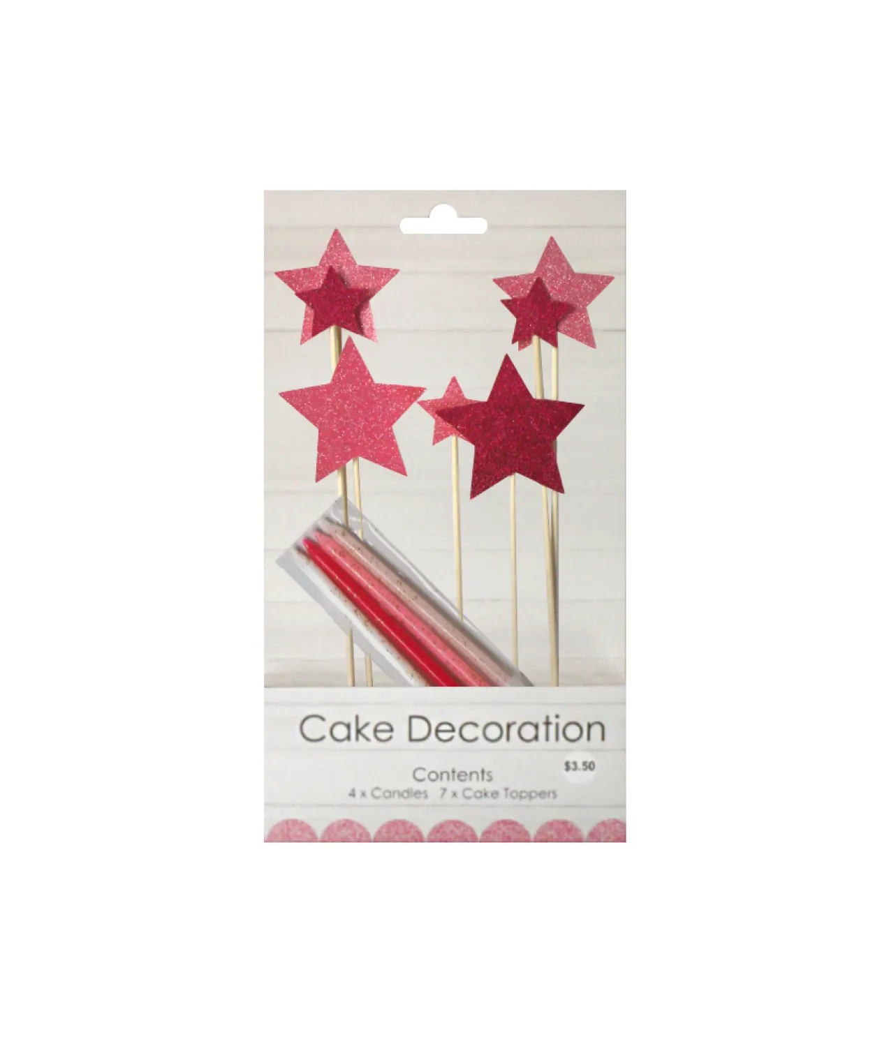 Pink Glitter Cake Candle Topper Set