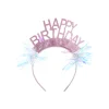 Pink Glitter Light Up Happy Birthday Headband