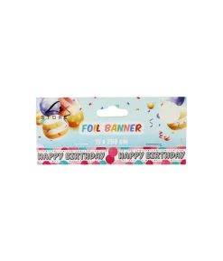 Pink Happy Birthday Foil Banner 11 x 260 cm