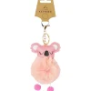 Pink Koala PomPom Keyring