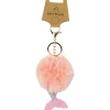 Pink Mermaid PomPom Keyring
