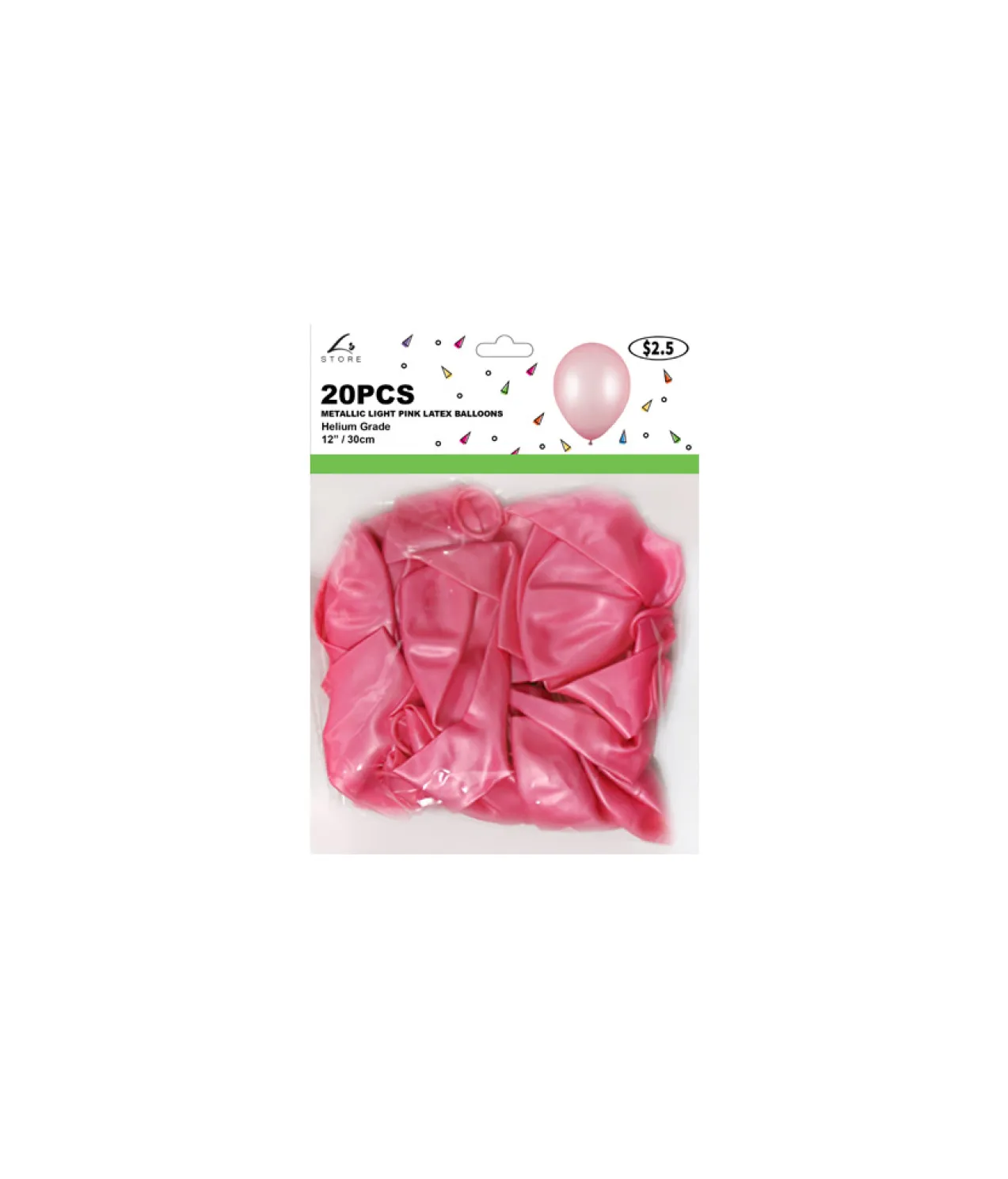 Pink Metallic Latex Balloons 12inch 20pk