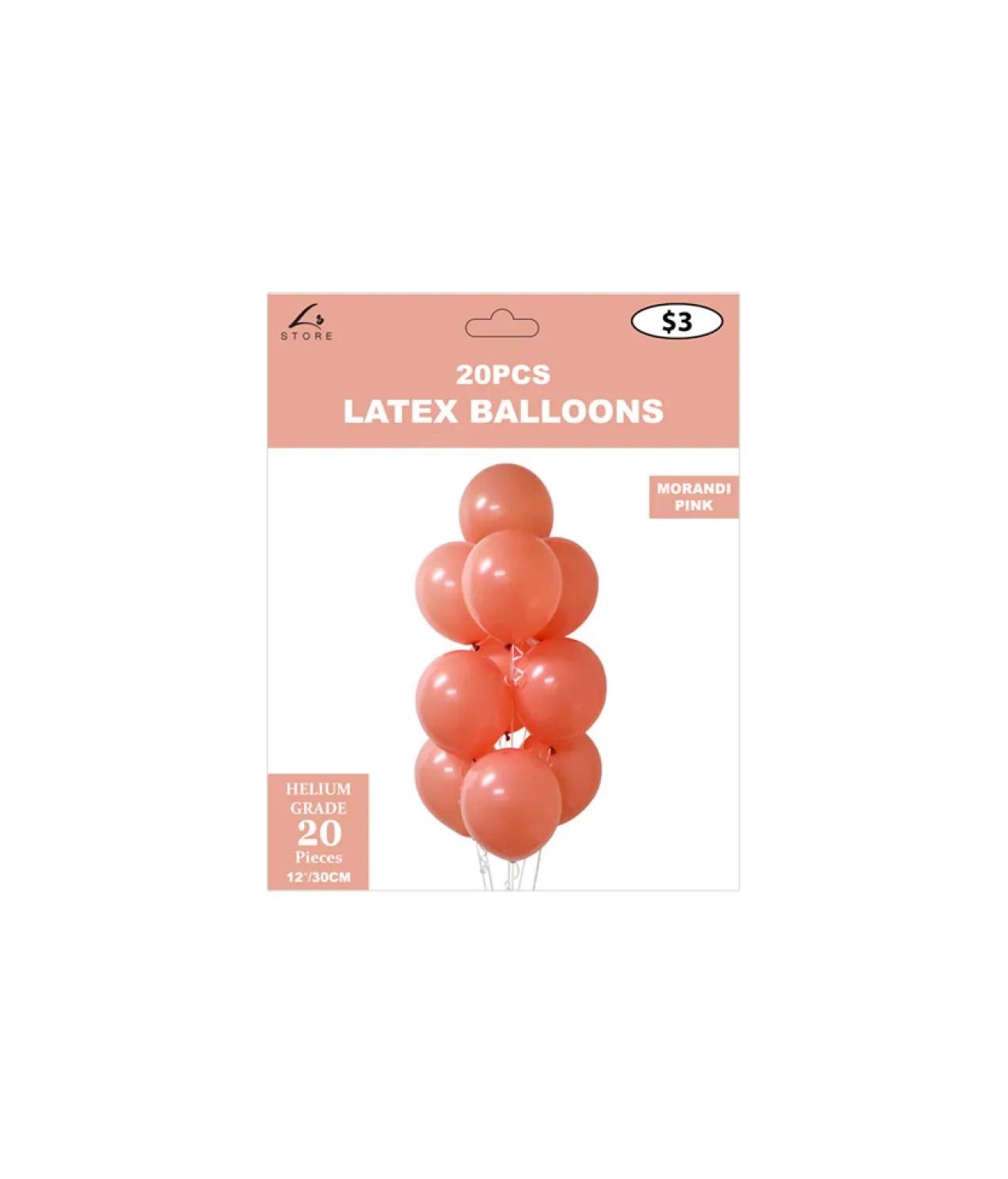 Pink Morandi Latex Balloons 12inch 20pk