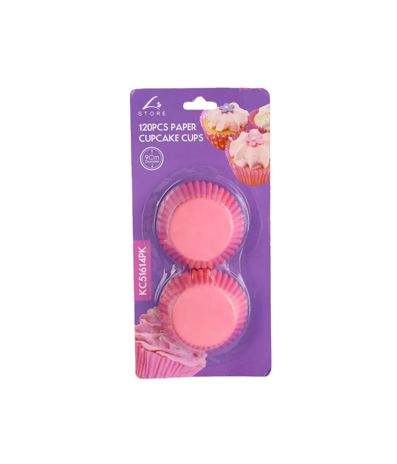 Pink Paper Cupcake Cup 120pc 9cm