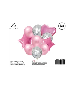 Pink Party Balloons Assorted 10pc