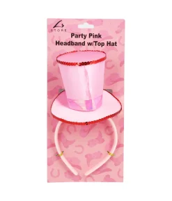 Pink Party Headband with Top Hat
