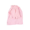 Pink Polyester Beanie & Fingerless Glove Set