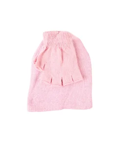 Pink Polyester Beanie & Fingerless Glove Set