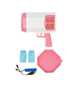 Pink Rocket Launcher Bubble Gun
