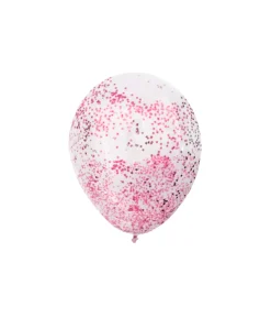 Pink Star Confetti Balloon 12inch 6pk