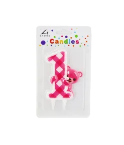 Pink 1st Jumbo Number Candle