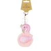 Pink Swan PomPom Keyring