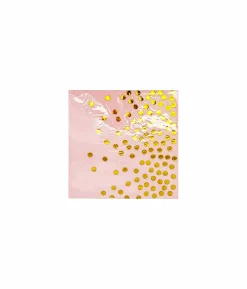 Pink With Gold Dot Small Napkin 20pc