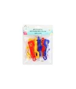 Plastic Keychain 6pc 6.5cm