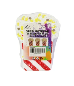 Pop Corn Notepad 60 Sheets 3pc