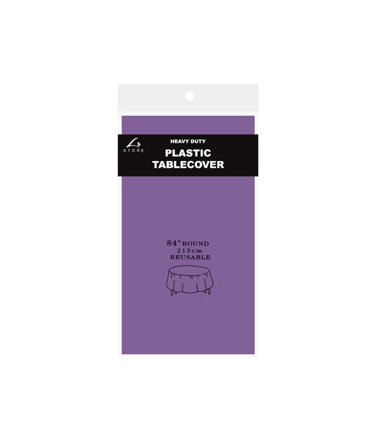 Purple Round Plastic Tablecover 213x213cm