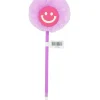 Purple Smiley Face PomPom BallPoint Pen
