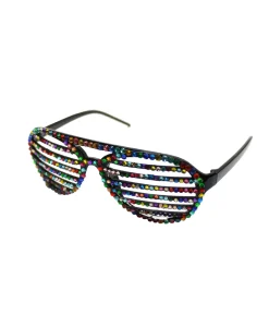 Rainbow Diamante Party Glasses