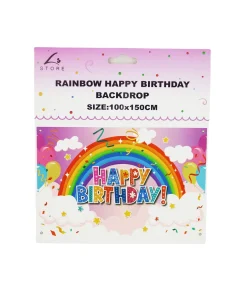 Rainbow Happy Birthday Backdrop 100x150cm