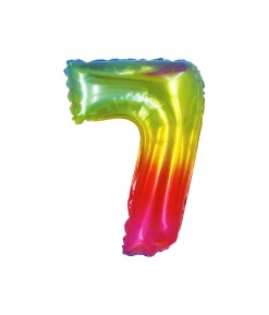 Rainbow Jelly Foil Number Balloon 7