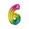 Rainbow Jelly Foil Number Balloon 6