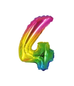 Rainbow Jelly Foil Number Balloon 4