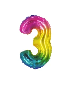 Rainbow Jelly Foil Number Balloon 3