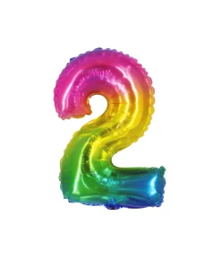 Rainbow Jelly Foil Number Balloon 2