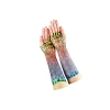 Rainbow Leopard Design Fishnet Gloves