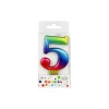 Rainbow Metallic Number Candle 5