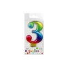 Rainbow Metallic Number Candle 3
