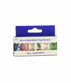 Rainbow Print Washi Tape 6pk