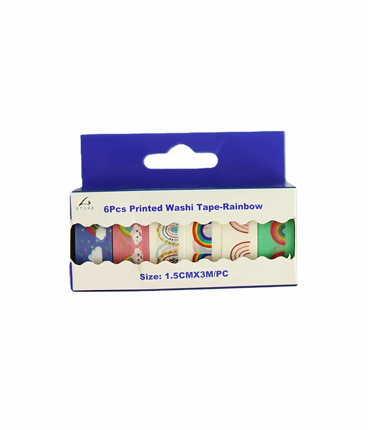 Rainbow Print Washi Tape 6pk