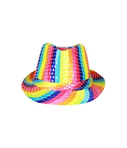 Rainbow Sequin Fedora