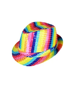 Rainbow Sequin Fedora