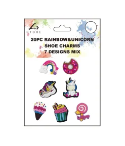 Rainbow & Unicorn Shoe Charms 20pc