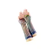 Rainbow Zebra Design Fishnet Gloves